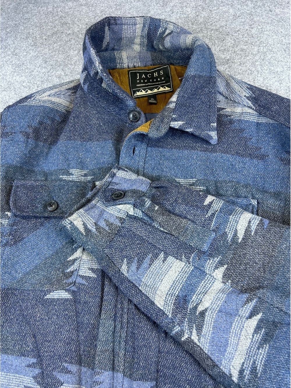 Jachs New York Premium Button Up Flannel Aztec Geometric Tribal Outdoors Gorp